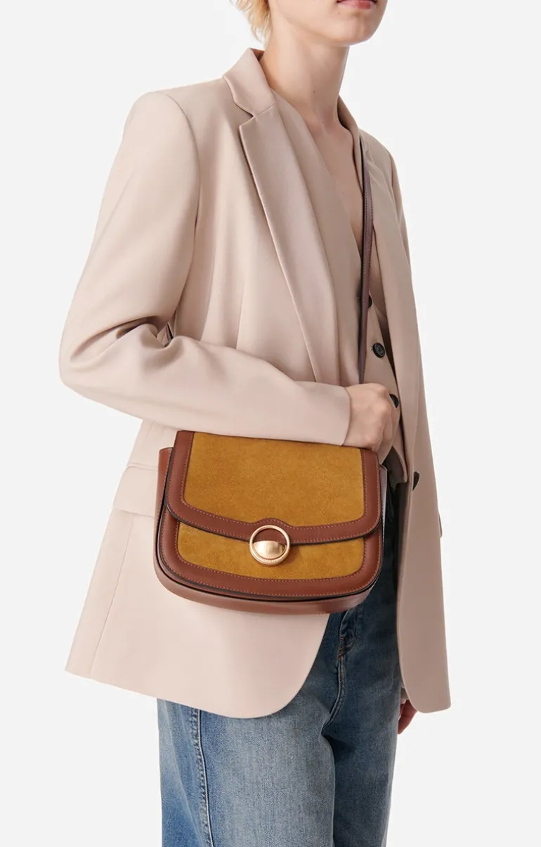 Vanessa Bruno Sacs à Bandoulière^Grand Sac u00c0 Rabat Romy En Suede Et Cuir Lisse