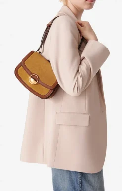 Vanessa Bruno Sacs à Bandoulière^Petit Sac u00c0 Rabat Romy En Suede Et Cuir Lisse