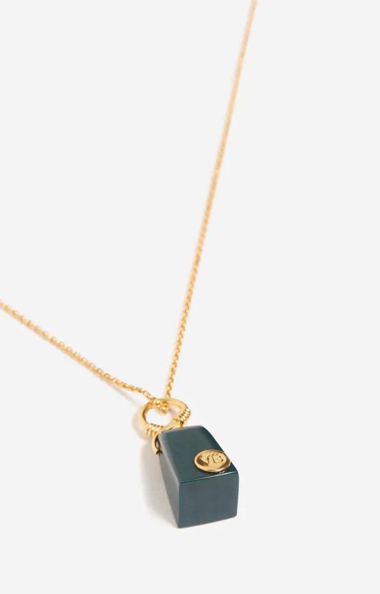 Vanessa Bruno Bijoux^Sautoir En Mélange De Laiton & Jaspe Vert